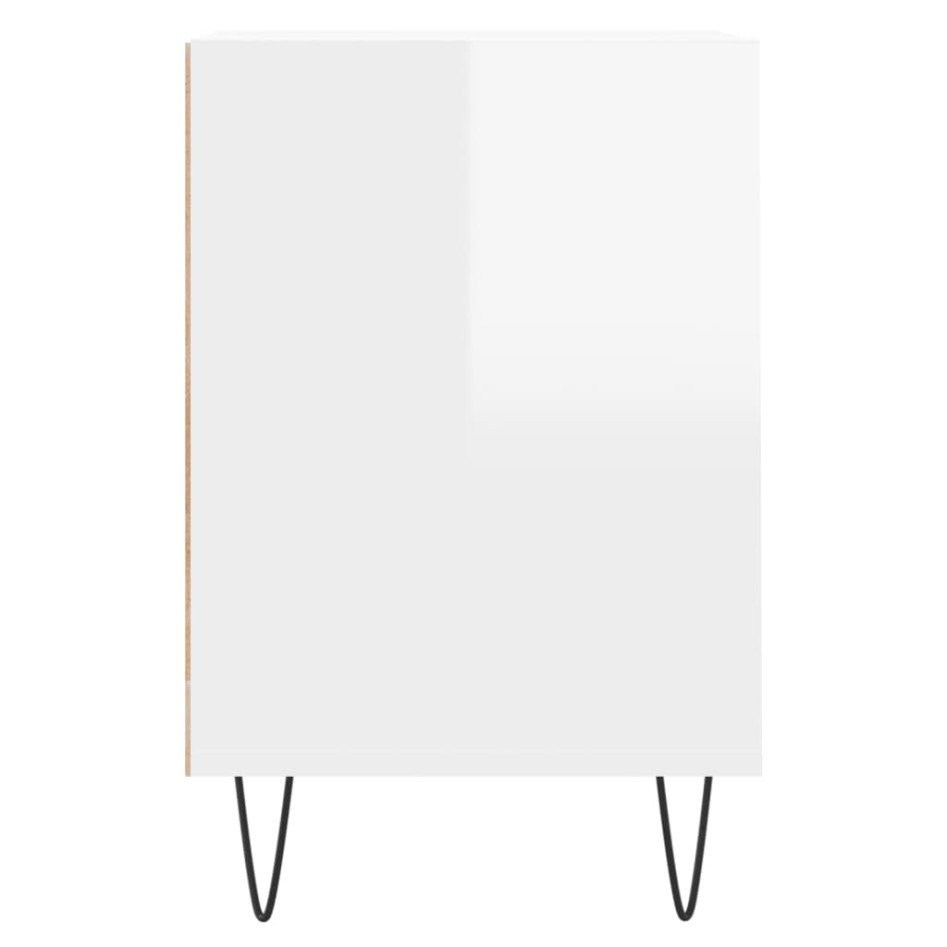 Mueble para TV madera contrachapada blanco brillo 160x35x55