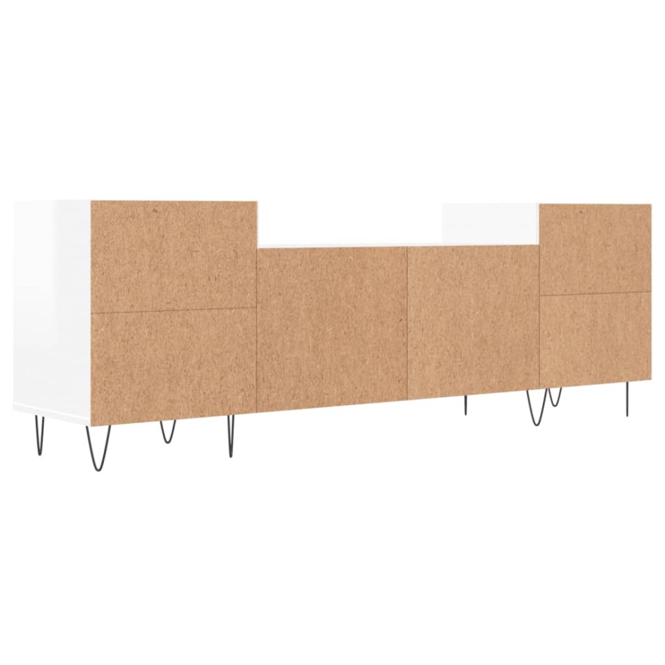 Mueble para TV madera contrachapada blanco brillo 160x35x55