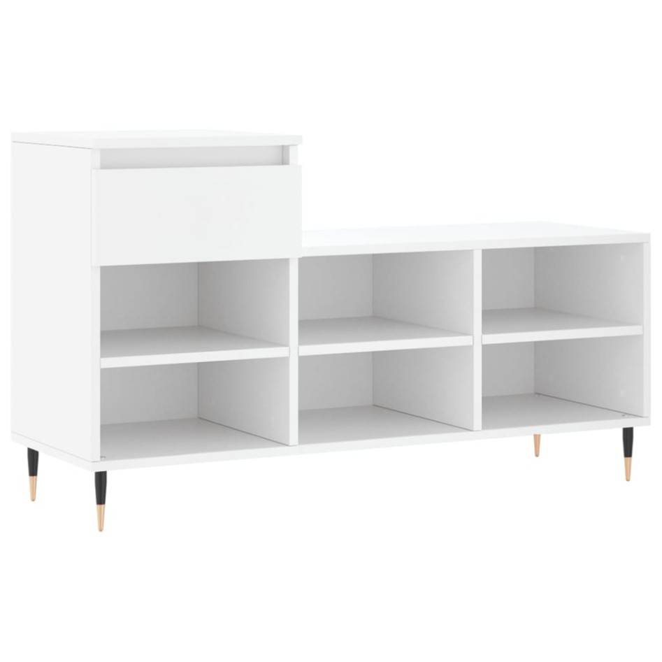 Mueble zapatero madera contrachapada blanco 102x36x60