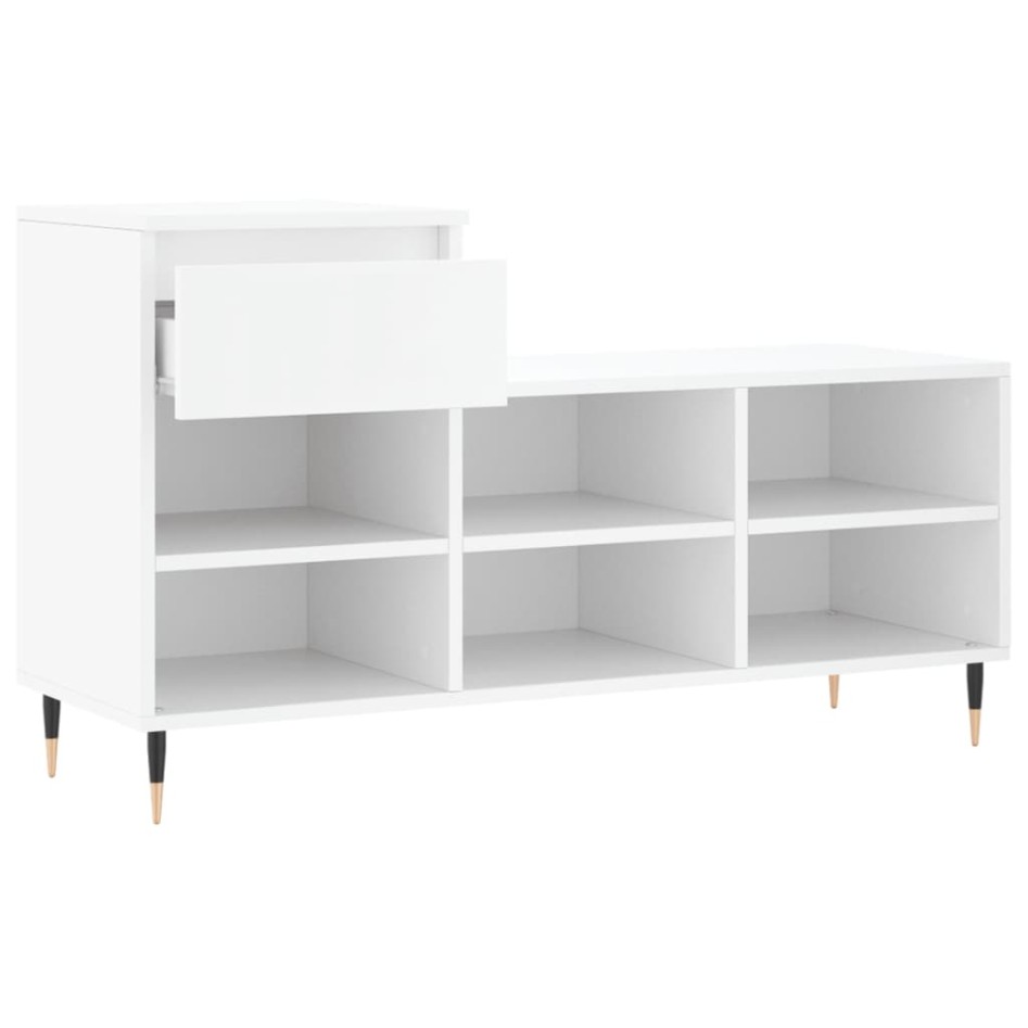 Mueble zapatero madera contrachapada blanco 102x36x60