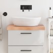 Encimera baño madera maciza tratada marrón claro 60x60x(2-6) cm