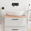 Encimera de baño madera maciza tratada marrón claro 60x60x2 cm