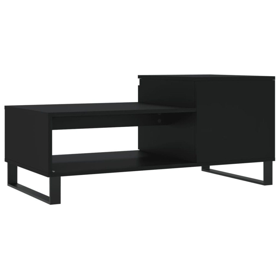 Mesa de centro madera contrachapada negro 100x50x45