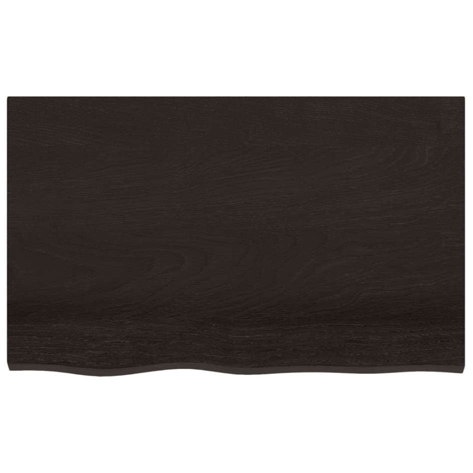 Encimera baño madera maciza tratada marrón oscuro