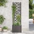 Jardinera con enrejado PP gris antracita 43x43x142