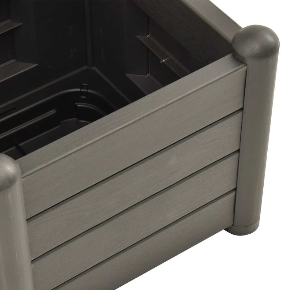 Jardinera con enrejado PP gris antracita 43x43x142