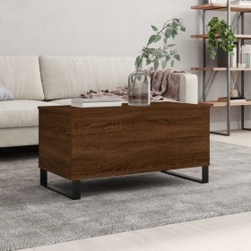 Mesa de centro madera contrachapada roble marrón 90x44,5x45