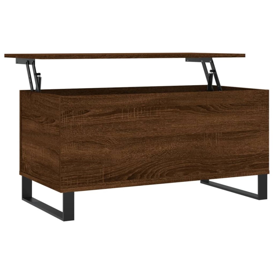 Mesa de centro madera contrachapada roble marrón 90x44,5x45