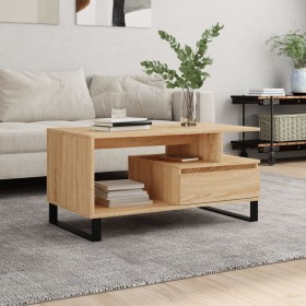 Mesa de centro madera contrachapada roble Sonoma 90x49x45