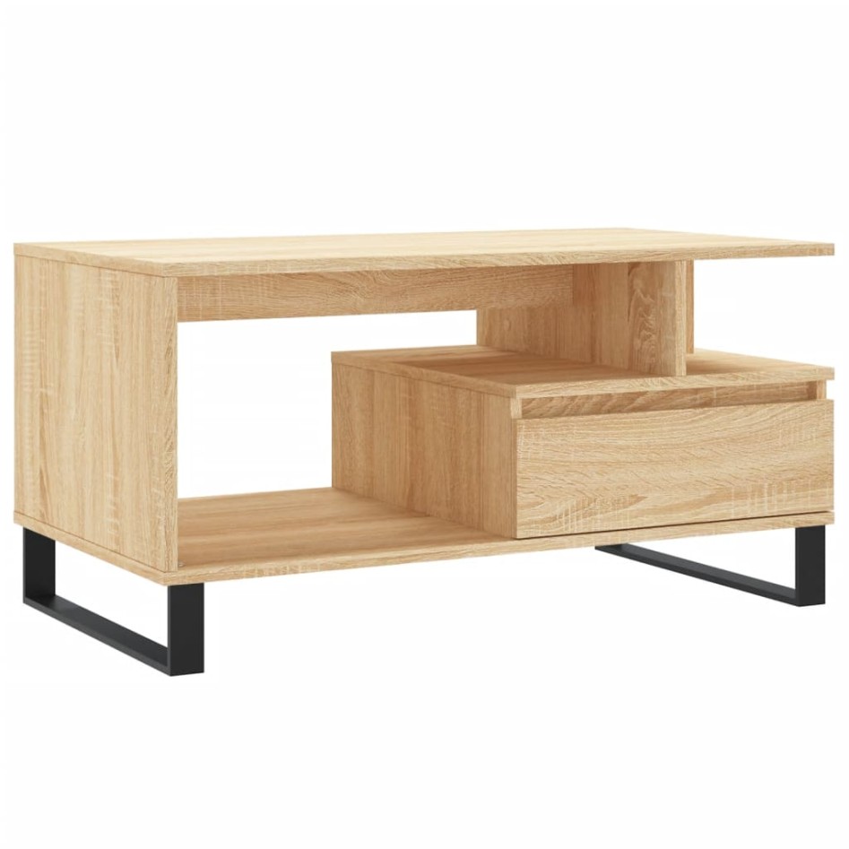 Mesa de centro madera contrachapada roble Sonoma 90x49x45