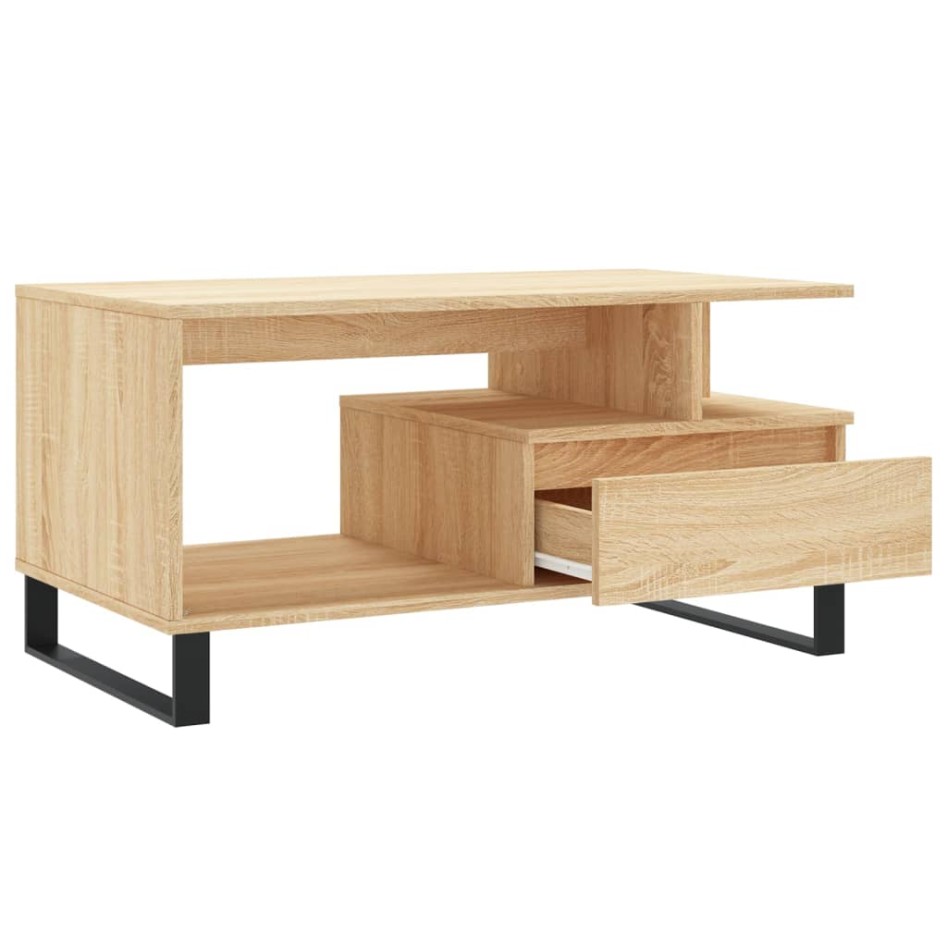 Mesa de centro madera contrachapada roble Sonoma 90x49x45