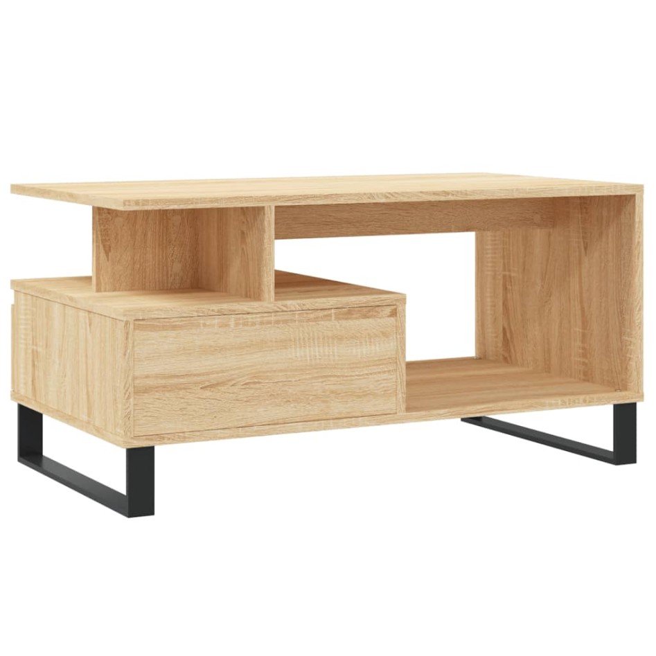 Mesa de centro madera contrachapada roble Sonoma 90x49x45
