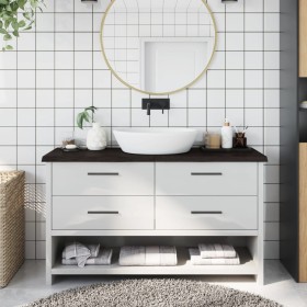 Encimera de baño madera tratada marrón oscuro 120x40x(2-4)