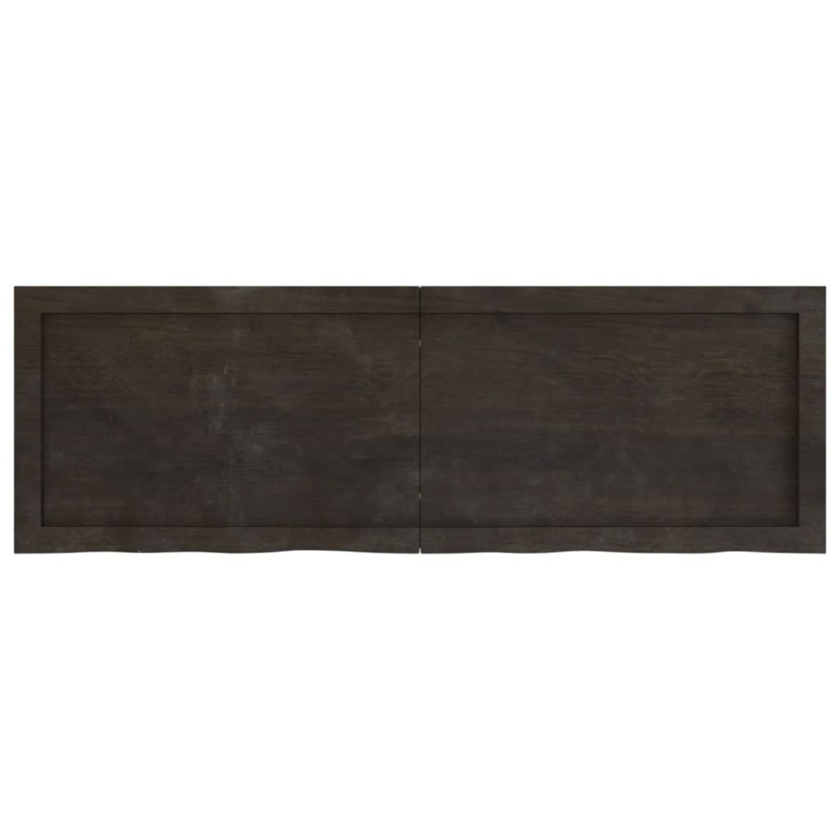 Encimera de baño madera tratada marrón oscuro 120x40x(2-4)