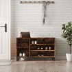 Mueble zapatero madera contrachapada roble ahumado 102x36x60 cm