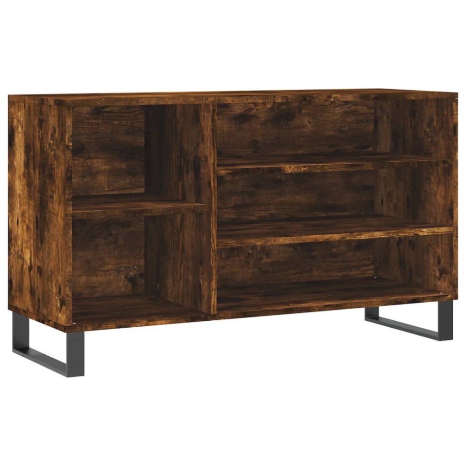 Mueble zapatero madera contrachapada roble ahumado 102x36x60