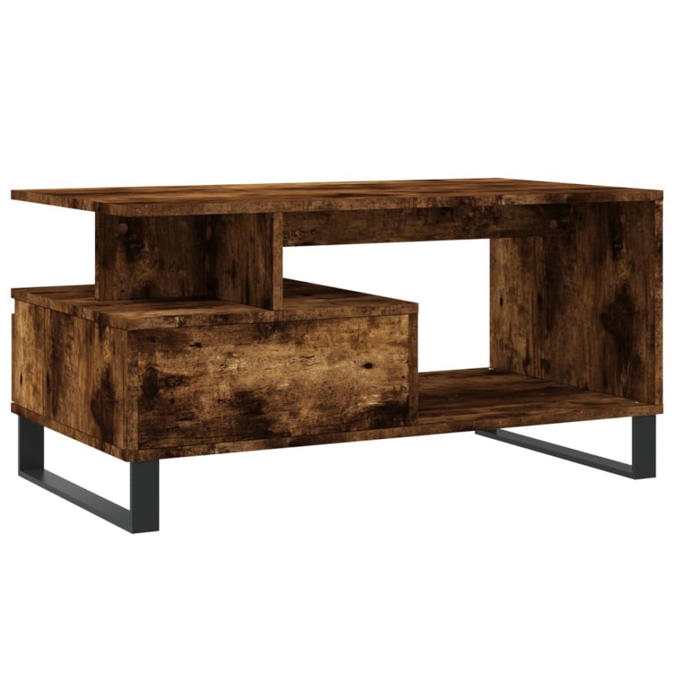 Mesa de centro madera contrachapada roble ahumado 90x49x45