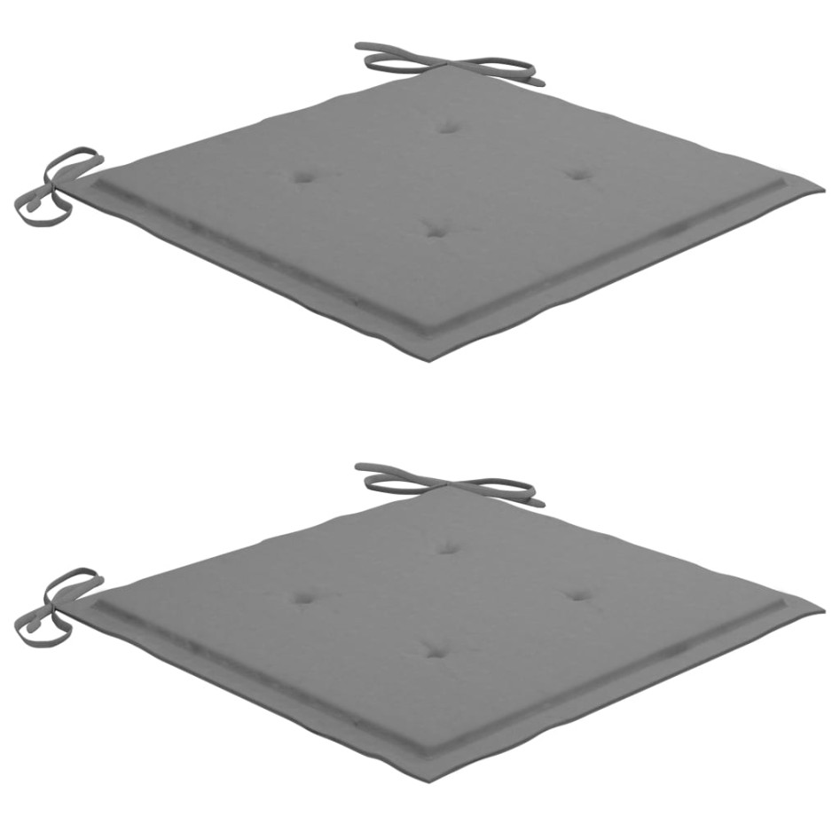 Sillas de jardín plegables 2 uds cojines madera maciza