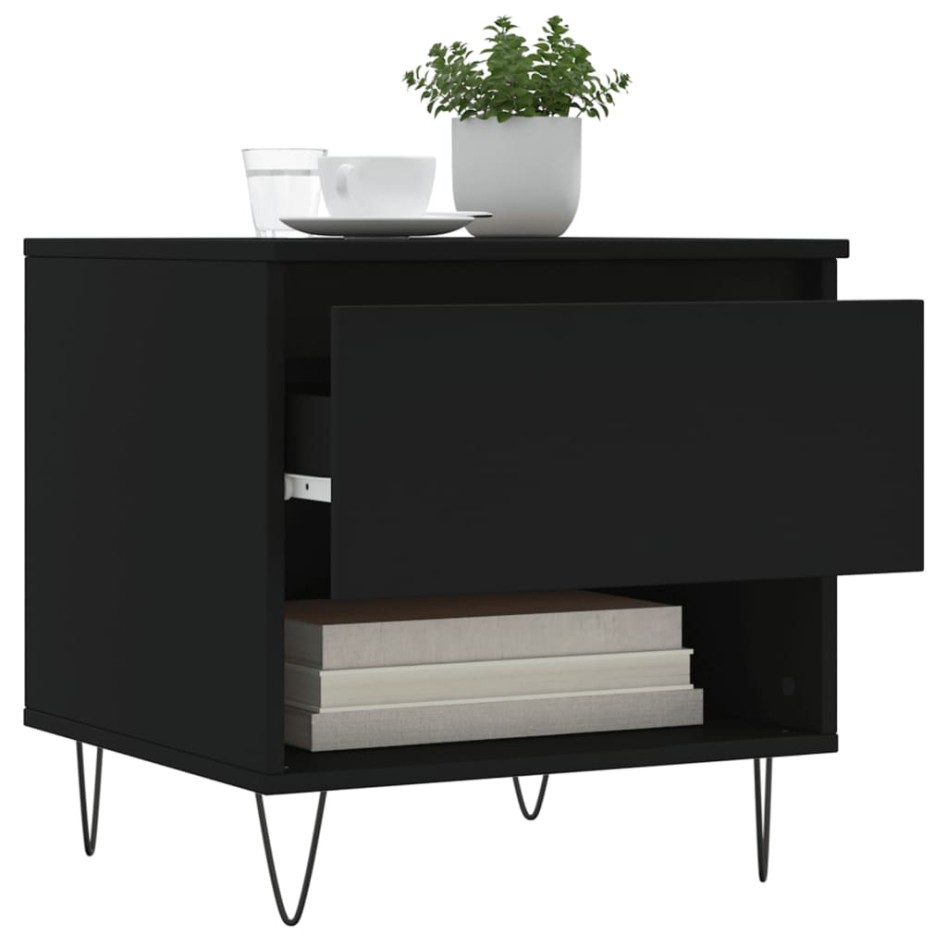 Mesas de centro 2 uds madera de ingeniería negro 50x46x50