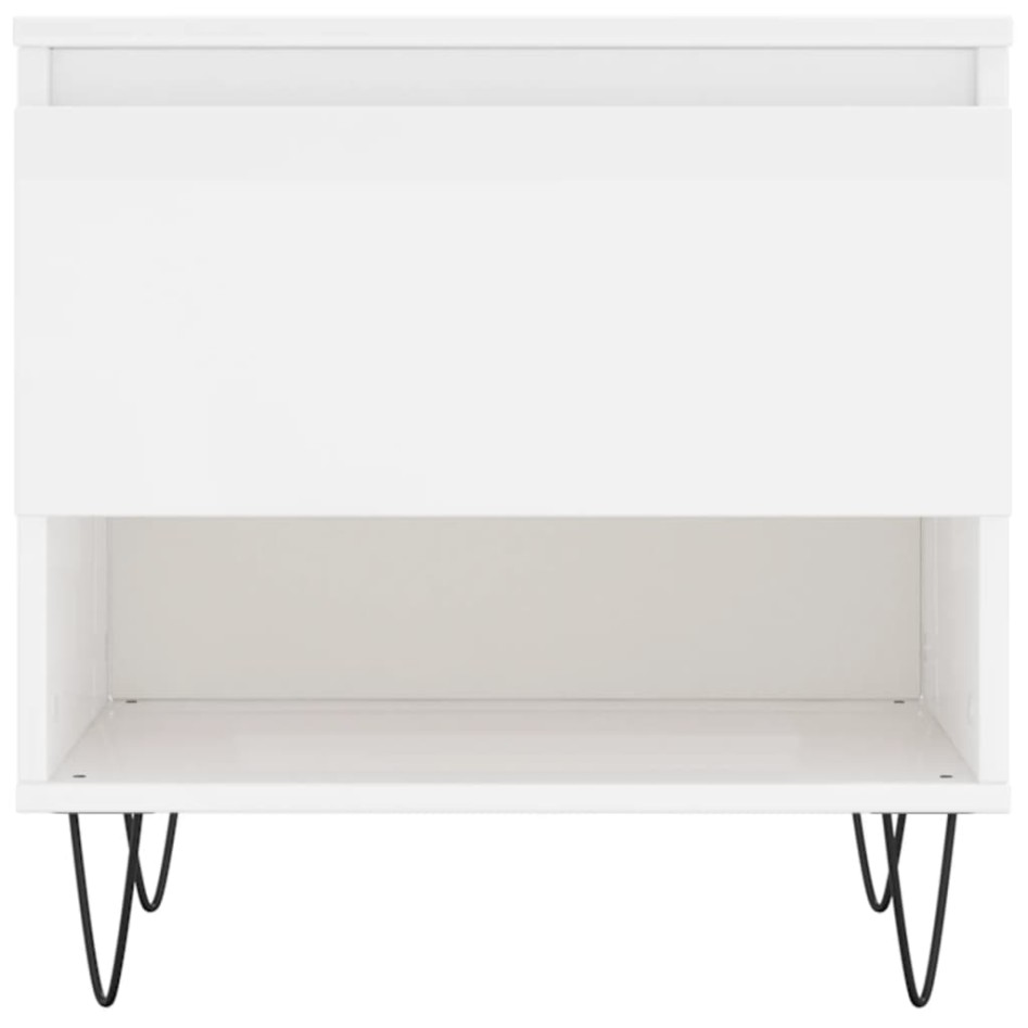 Mesas centro 2 uds madera ingeniería blanco brillo 50x46x50