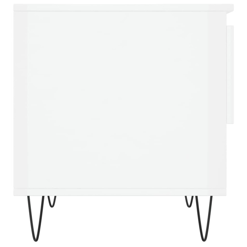 Mesas centro 2 uds madera ingeniería blanco brillo 50x46x50