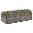 Jardinera ratán sintético gris 157x80x40 cm