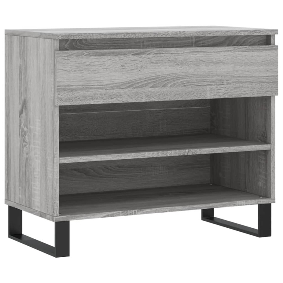 Mueble zapatero madera contrachapada gris Sonoma 70x36x60
