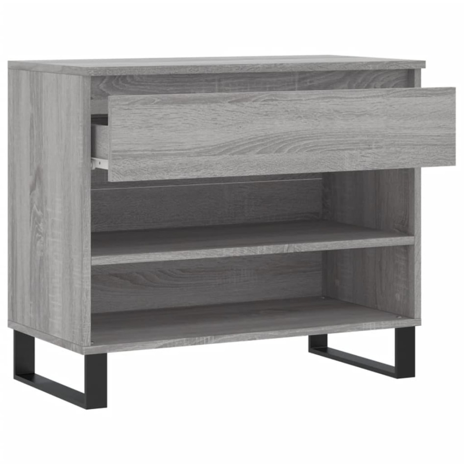Mueble zapatero madera contrachapada gris Sonoma 70x36x60