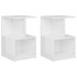 Mesitas de noche 2 uds contrachapada blanco brillo 35x35x55