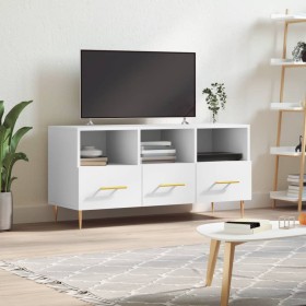 Mueble de TV madera de ingeniería blanco 102x36x50