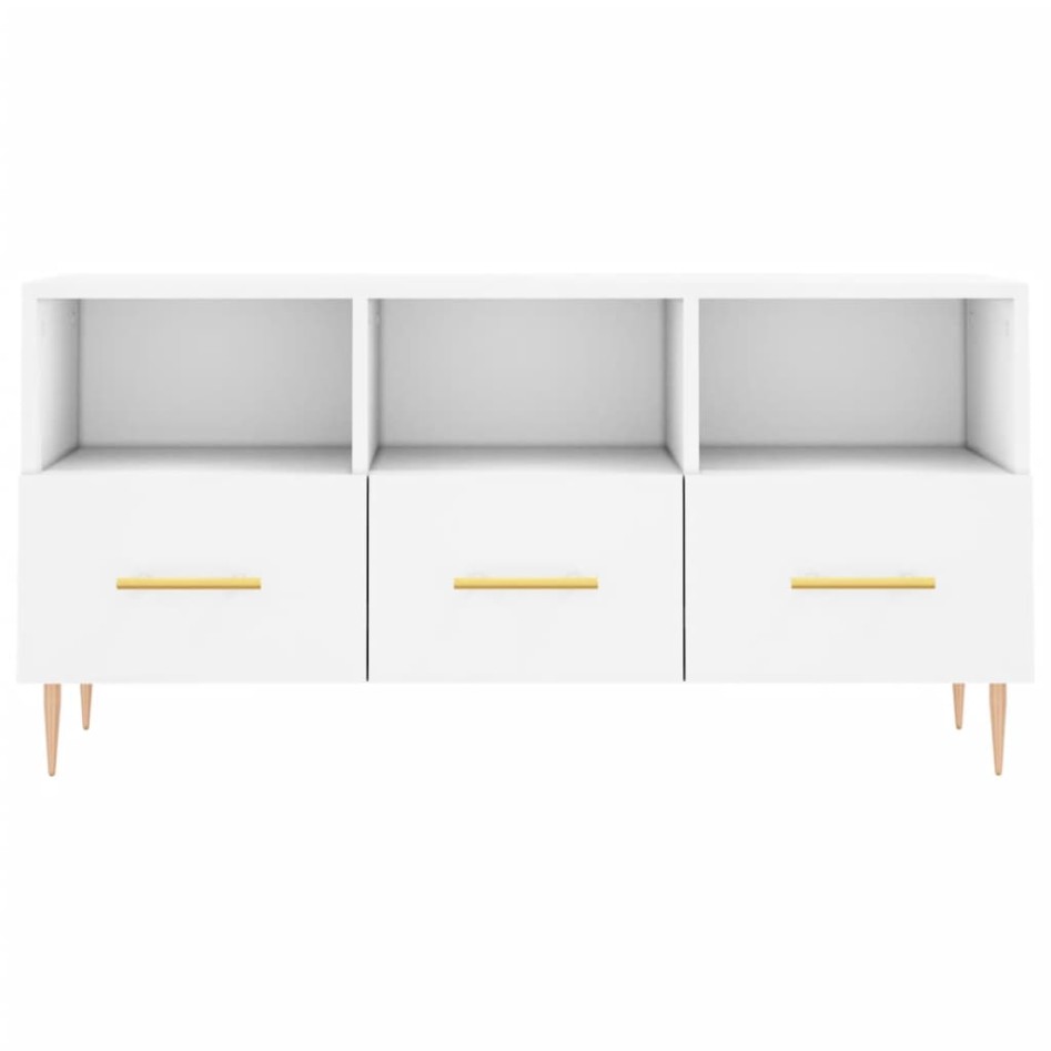 Mueble de TV madera de ingeniería blanco 102x36x50