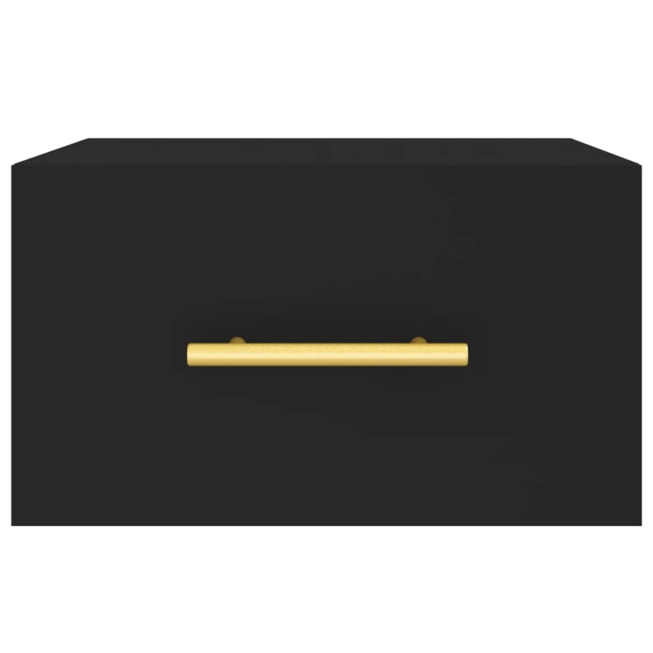 Mesitas de noche de pared 2 uds negro 35x35x20