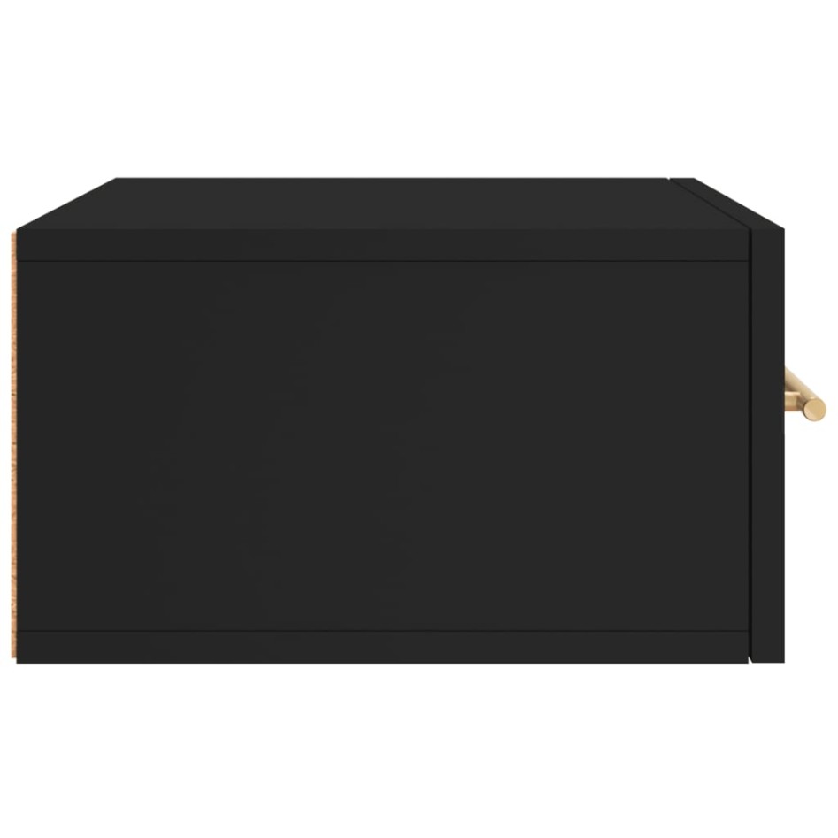 Mesitas de noche de pared 2 uds negro 35x35x20