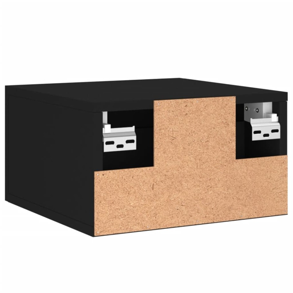 Mesitas de noche de pared 2 uds negro 35x35x20