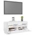 Mueble de TV con luces LED blanco brillante 80x35x40