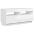 Mueble de TV con luces LED blanco brillante 80x35x40