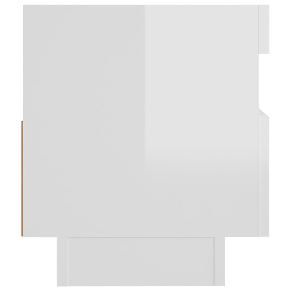 Mueble de TV con luces LED blanco brillante 80x35x40