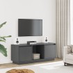 Mueble para TV de madera maciza de pino gris 110,5x35x44 cm
