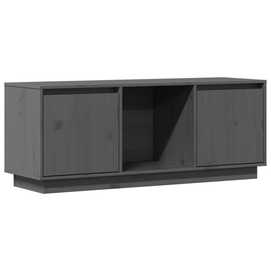 Mueble para TV de madera maciza de pino gris 110,5x35x44