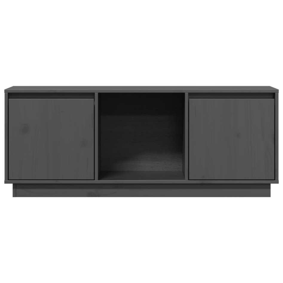 Mueble para TV de madera maciza de pino gris 110,5x35x44