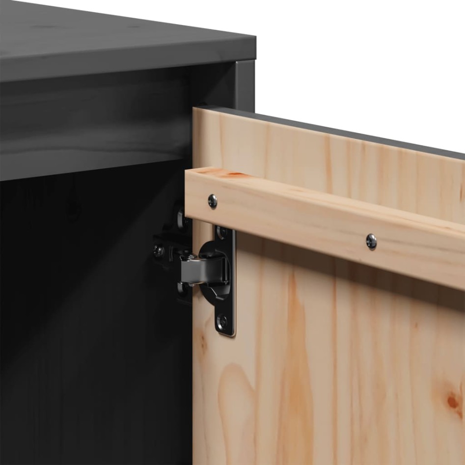 Mueble para TV de madera maciza de pino gris 110,5x35x44