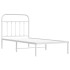Estructura cama sin colchón con cabecero metal blanco 90x200