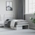 Estructura cama sin colchón con cabecero metal blanco 90x200