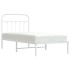 Estructura cama sin colchón con cabecero metal blanco 90x200