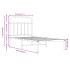 Estructura cama sin colchón con cabecero metal blanco 90x200