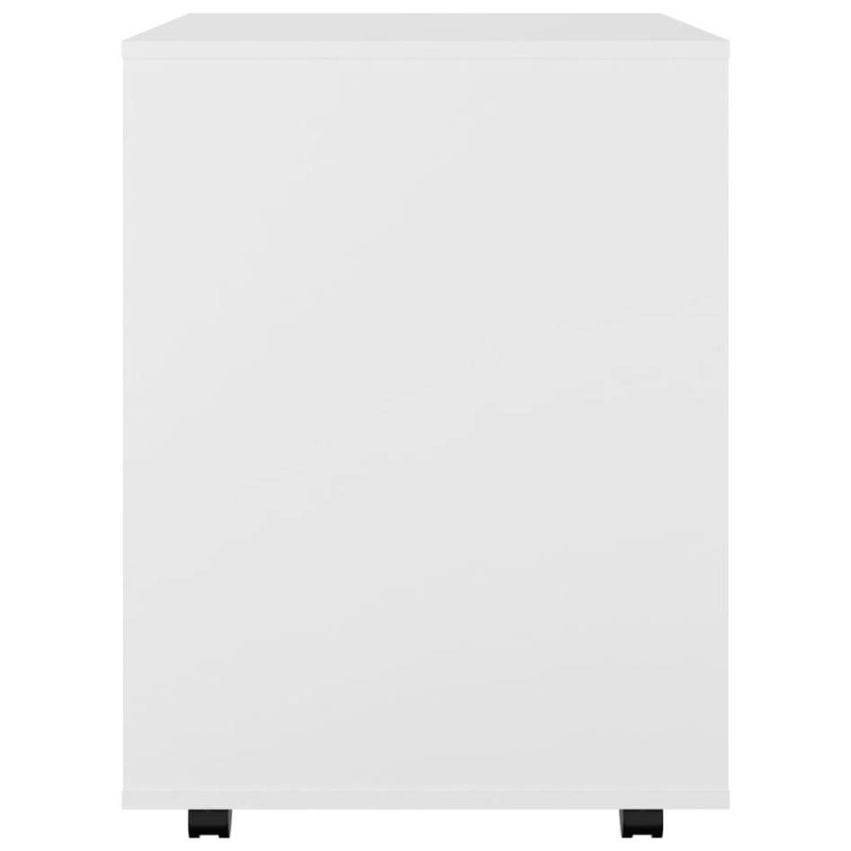 Armario con ruedas madera contrachapada blanco 60x53x72