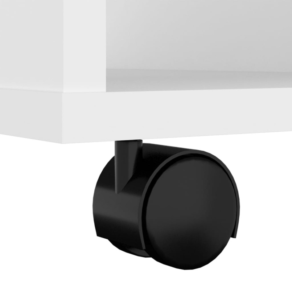 Armario con ruedas madera contrachapada blanco 60x53x72