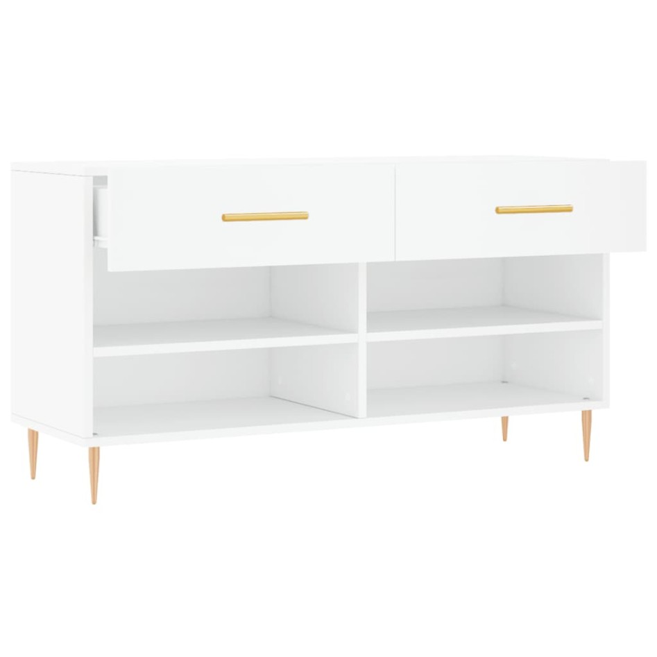 Banco zapatero madera de ingeniería blanco 102x35x55