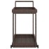 Carrito de bar ratán sintético marrón 100x45x83