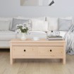 Mesa de centro de madera maciza de pino gris 100x50x40 cm